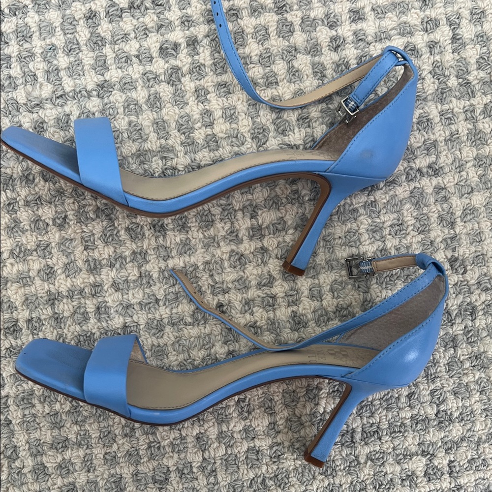 Vince Camuto Sky Blue Heeled Sandals - Picture 3 of 4